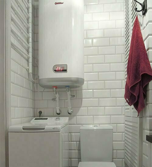 Установка накопительного водонагревателя в туалете