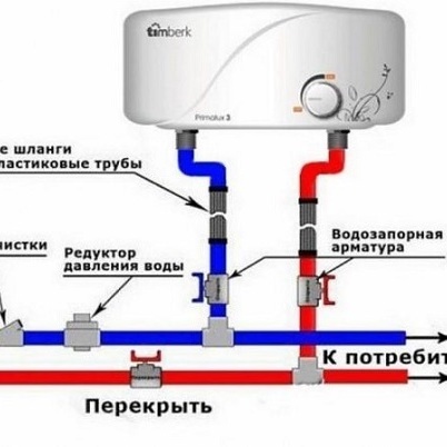 Схема подключения проточного водонагревателя в систему ГВС И ХВС